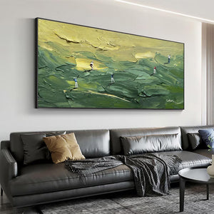 Large Modern Textured Golf Canvas Wall Art Creative Sports Landscape Painting for Interior Decor