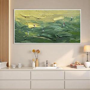 Large Modern Textured Golf Canvas Wall Art Creative Sports Landscape Painting for Interior Decor