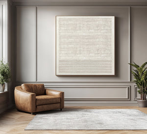 Large Square 3D Textured Layered Canvas Wall Art Luxury Minimalist Art for Living Room Decor