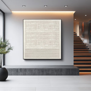 Large Square 3D Textured Layered Canvas Wall Art Luxury Minimalist Art for Living Room Decor