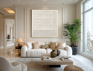 Large Square 3D Textured Layered Canvas Wall Art Luxury Minimalist Art for Living Room Decor