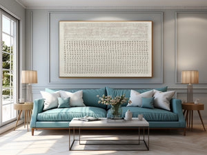 Large Minimalist Textured Dot Grid Canvas Wall Art Textured Painting for Entryway & Bedroom Decor