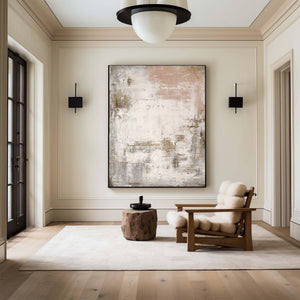 Large Luxury Neutral Abstract Canvas Wall Art Textured Modern Painting for Elegant Living Room Decor