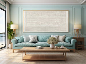 Large Horizontal 3D Textured Wave & Square Canvas Wall Art Coastal Minimalist Art for Living Room Decor