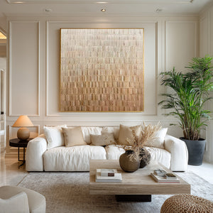 Large Minimalist Neutral Abstract Canvas Wall Art Textured Modern Painting for Interior Decor