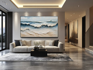 Large 3D Textured Ocean Wave Hand-Painted Oil Painting #VRA 170