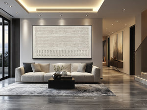 Large Contemporary Relief Textured Canvas Wall Art Light Luxury Neutral Art for Home & Gallery Decor