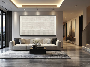 Large Horizontal 3D Textured Wave & Square Canvas Wall Art Coastal Minimalist Art for Living Room Decor
