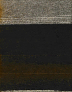 Large Dark Abstract Painting – Modern Hand Painted Black and Gold Tone Art for Stylish Interior Design