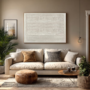 Large Contemporary Relief Textured Canvas Wall Art Light Luxury Neutral Art for Home & Gallery Decor