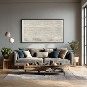 Large Contemporary Relief Textured Canvas Wall Art Light Luxury Neutral Art for Home & Gallery Decor
