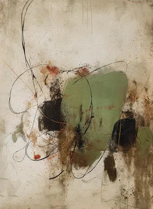 Large Abstract Wabi-sabi Canvas Wall Art Modern Textured Earth Tone Painting for Interior Decor