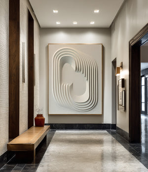 Large Impasto Textured Parametric Arch Canvas Wall Art Textured Contemporary Art for Foyer & Office