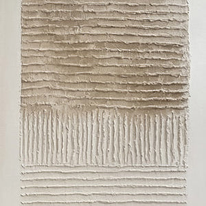 Set of 2 Large Wabi-Sabi Textured Neutral Canvas Wall Art Minimalist Beige White Textured Painting for Living Room Decor