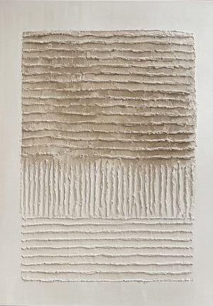 Set of 2 Large Wabi-Sabi Textured Neutral Canvas Wall Art Minimalist Beige White Textured Painting for Living Room Decor
