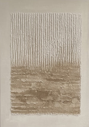 Set of 2 Large Wabi-Sabi Textured Neutral Canvas Wall Art Minimalist Beige White Textured Painting for Living Room Decor