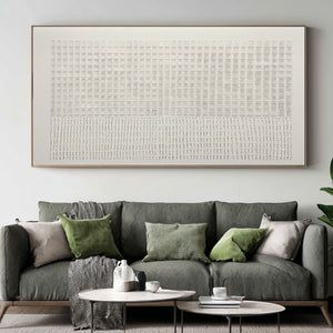 Large Horizontal Textured Oil Painting on Canvas Modern Neutral Wall Art for Living Room Decor
