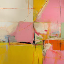Large Modern Abstract Painting – Colorful Geometric Wall Decor Hand Painted for Stylish Gallery Wall