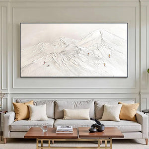 Large Abstract Snow Mountain Skiing Oil Painting #VRA 112
