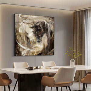 Large Abstract Horse Canvas Wall Art Modern Animal Painting for Living Room Entryway Decor
