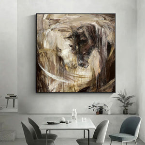 Large Abstract Horse Canvas Wall Art Modern Animal Painting for Living Room Entryway Decor