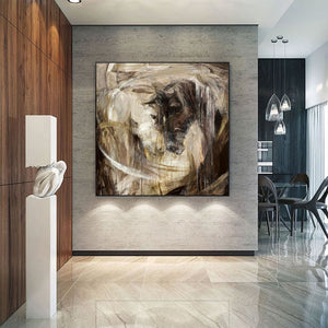 Large Abstract Horse Canvas Wall Art Modern Animal Painting for Living Room Entryway Decor