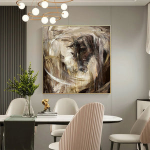 Large Abstract Horse Canvas Wall Art Modern Animal Painting for Living Room Entryway Decor