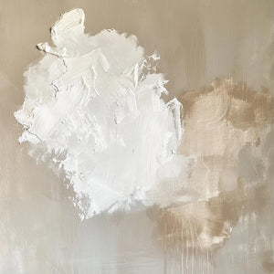 Large Minimalist Abstract White Canvas Wall Art Textured Neutral Painting for Living Room Decor