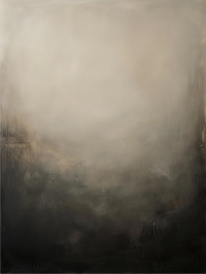 Large Abstract Black and Beige Canvas Wall Art Modern Textured Painting for Interior Decor