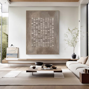 Large Contemporary Textured Pattern Canvas Wall Art Modern Neutral Nature Tone Painting