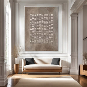 Large Contemporary Textured Pattern Canvas Wall Art Modern Neutral Nature Tone Painting