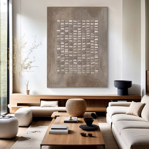 Large Contemporary Textured Pattern Canvas Wall Art Modern Neutral Nature Tone Painting