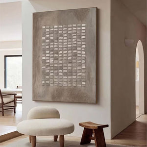 Large Contemporary Textured Pattern Canvas Wall Art Modern Neutral Nature Tone Painting