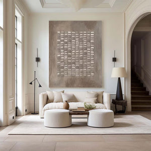 Large Contemporary Textured Pattern Canvas Wall Art Modern Neutral Nature Tone Painting