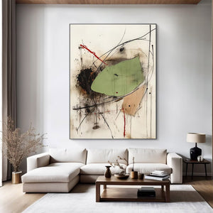 Large Pollock Art Abstract Canvas Wall Art Modern Expressionist Painting for Living Room Decor