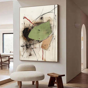Large Pollock Art Abstract Canvas Wall Art Modern Expressionist Painting for Living Room Decor