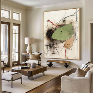 Large Pollock Art Abstract Canvas Wall Art Modern Expressionist Painting for Living Room Decor