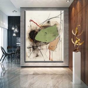 Large Pollock Art Abstract Canvas Wall Art Modern Expressionist Painting for Living Room Decor