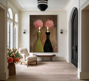 Large Abstract Figure Oil Painting Hand Painted Canvas Wall Art for Contemporary Living Room Decor