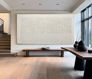 Large Horizontal Textured Oil Painting on Canvas Modern Neutral Wall Art for Living Room Decor