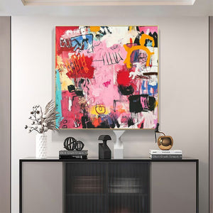 Large Abstract Pink Pop Art Wall Art #VRA 106