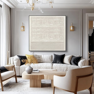 Large Square 3D Textured Layered Canvas Wall Art Luxury Minimalist Art for Living Room Decor