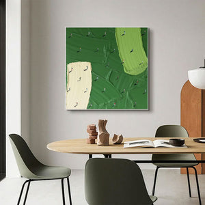 Large Green Figurative Landscape Canvas Wall Art Modern Contemporary Painting for Interior Decor