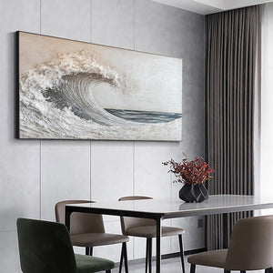 Large Ocean Wave Canvas Wall Art Modern Coastal Painting for Living Room Decor