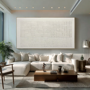 Large Horizontal Textured Oil Painting on Canvas Modern Neutral Wall Art for Living Room Decor