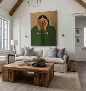 Large Abstract Portrait Oil Painting Hand Painted Canvas Wall Art for Modern Home Interior Decor