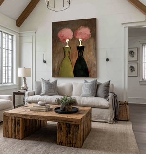 Large Abstract Figure Oil Painting Hand Painted Canvas Wall Art for Contemporary Living Room Decor
