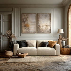 Large Neutral Abstract Textured Canvas Wall Art #VRA 190