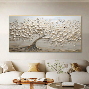 Large Wabi-Sabi Textured Tree of Life Canvas Wall Art #VRA 160