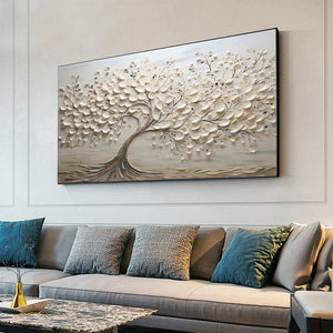 Large Wabi-Sabi Textured Tree of Life Canvas Wall Art #VRA 160
